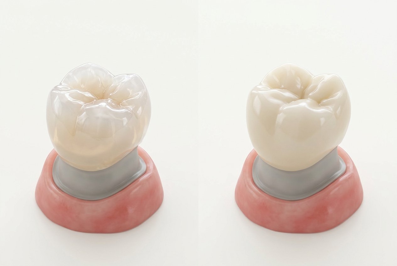 Comparison of E-Max lithium disilicate crown vs Zirconia zirconium dioxide crown