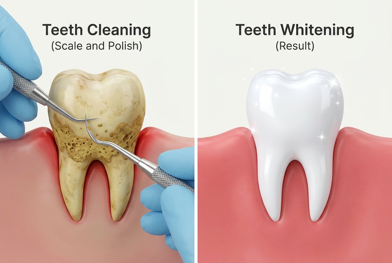 Professional whitening results vs whitening strips comparison